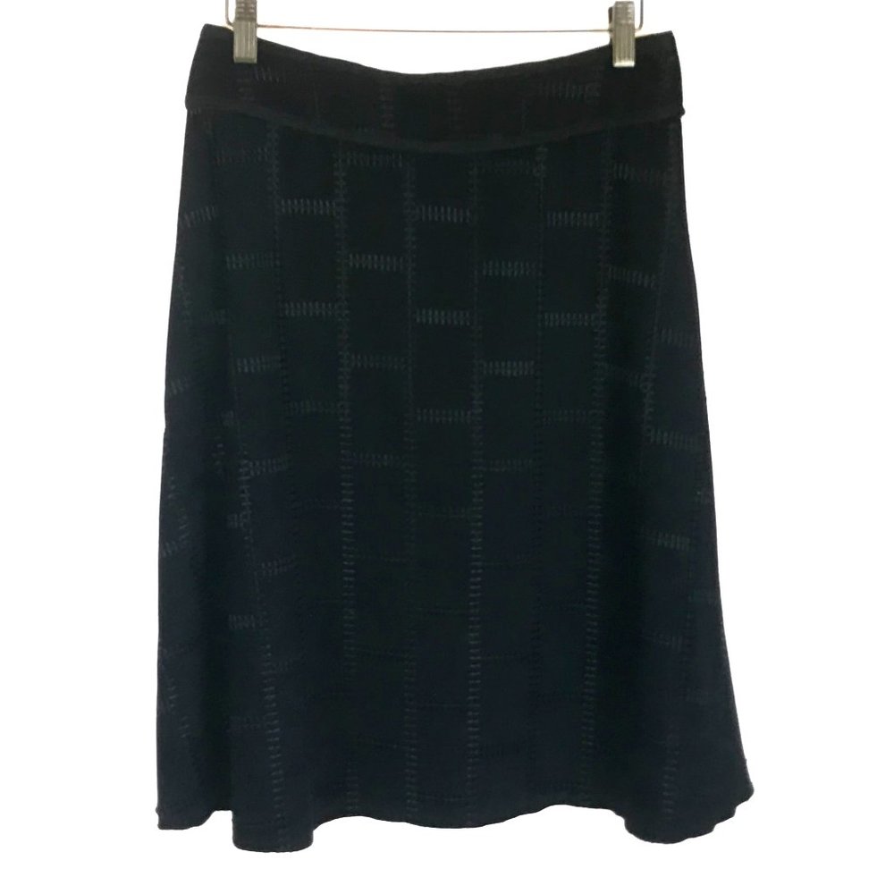 Womens Size Small Nally & Millie Black Faux Suede A-Line Midi Skirt